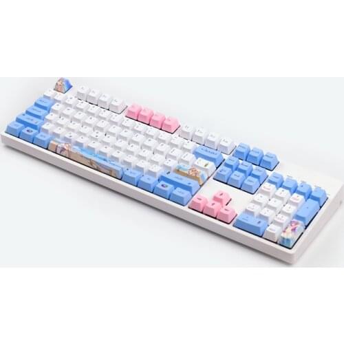 Bikini Keycaps Original Summer Party OEM Profile Keycap PBT English Asian Layout For IKBC Cherry Mechanical Keyboard