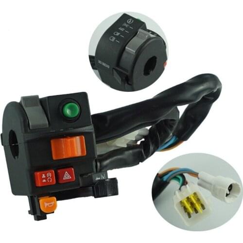 Motorcycle Switch 7/8" 22mm Handlebar Mount High/Low beam Light Turn Signal Horn Warming Light Ignition Start Kill Switch