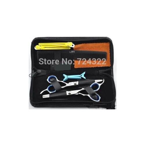 Professional 6.0 440C steel Hairdressing Scissors shears Set Kit Barber Hair Straight Thinning cutting razor comb Free Shipping
