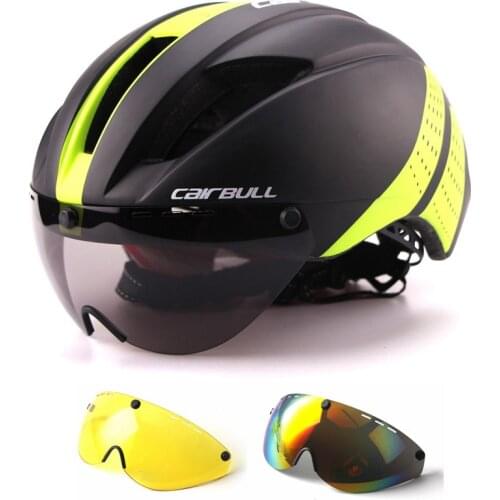 CAIRBULL Goggles Helmet with 3 lens TT Aero Road Helmet for Men Racing Integrally-molded Helmet Casco Ciclismo