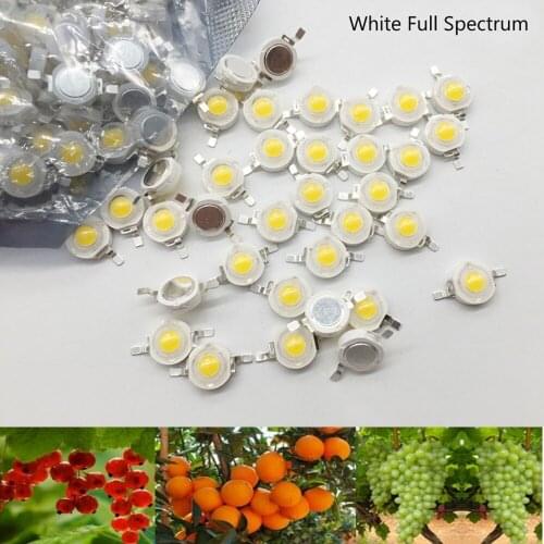 Lot 10 20 50 100pcs 1w 30mil 300mA 3w 45mil 700mA White Full Spectrum 380~780nm SMD LED Diodes Light For Plant Grow Light