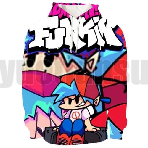 3D Video Game Friday Night Funkin Hoodie Tops Anime Pullover Streetwear for Girls Crewneck Sweatshirt Lounge Wear Hoodies Men