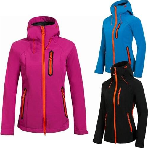 Hot Sale Outdoor Softshell Jacket Women Waterproof Fleece Warm Windbreaker Hiking Jacket Ski Hiking Camping Hoodie Clothing New