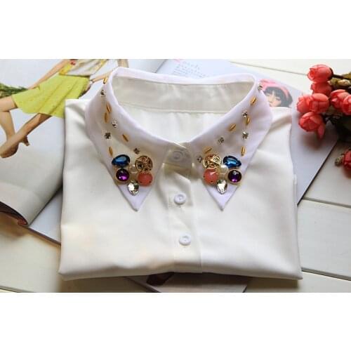 2015 spring models false collar shirt women fake necklace decorative lace shirt embroidered false bib necklace lace collar