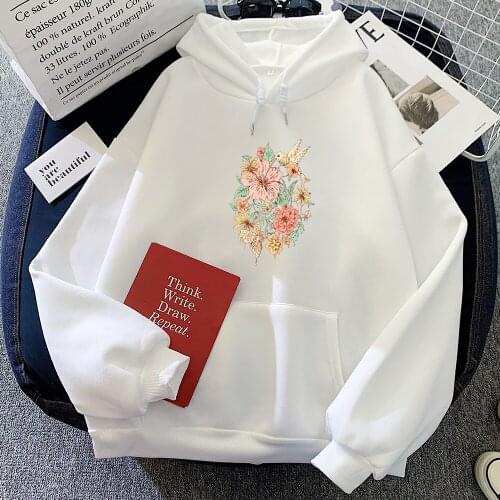 Sweatshirt Women Oversized Hoodie Flower Graphics Printed Hoodies Women Harajuku Vintage Female Pullovers Long Sleeve Tops