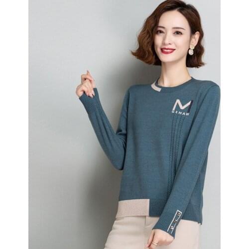 Woman Sweaters Spring and Autumn Clothing 2021 New Knitted Long-sleeved Top Fashion Fluffy Sweater Eam