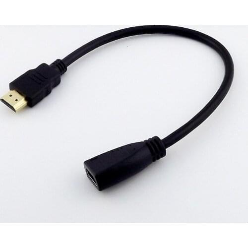 1pcs HDMI 1.4 Male to Female Gold Plated HDTV 1080P Extension Cable Extender 1FT