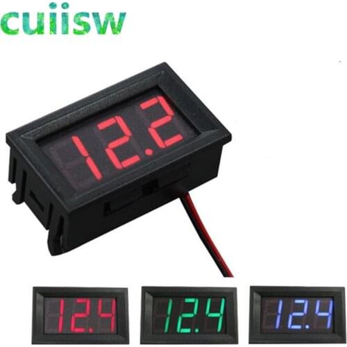 10pcs Digital Voltmeter DC 4.5V to 30V Digital Voltmeter Voltage Panel Meter Red/Blue/Green For Electromobile Motorcycle Car