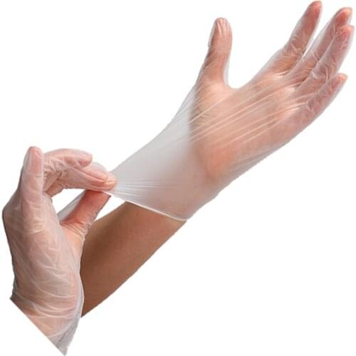 100 PCS Transparent Disposable Gloves Dishwashing/Kitchen/Garden/Latex Gloves Universal For Home Cleaning Disposable PVC Gloves