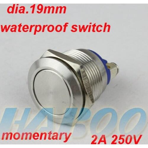 19mm HABOO screw type anti-vandal reset switch 1NO stainless steal push button IP67 shipping free