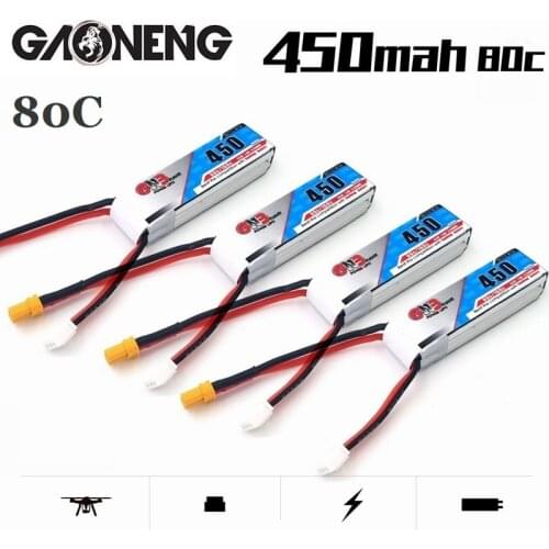 2/4/8Pcs GNB 2S 7.4V 2S 450mAh 80C Lipo Battery XT30 Plug for RC CineBee Cine Whoop BetaFPV Quadcopter Toothpick Drone Gaoneng