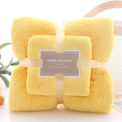 2pcs/set Bath Towel Set Coral Fleece Large Thick Bath Towel Bathroom Hand Face Shower Towels Home For Adults Kids