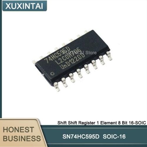 50Pcs/Lot SN74HC595D SN74HC Shift Shift Register 1 Element 8 Bit 16-SOIC
