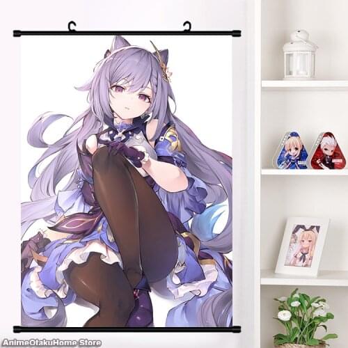 Anime Game Genshin Impact Ke qing Cute Poster Wall Scroll Painting Mural Fashion Home Decor Collection Art