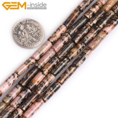 Nature stone column tube beads for Jewelry making strand 15 inch Semi-precious Gem stone bead for bracelet Necklace 4x13mm
