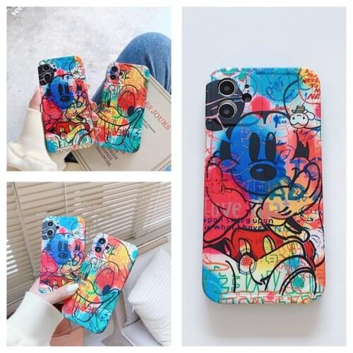 Disney Mickey Cartoon Animation Mobile Phone Case Is Suitable for IPhone7/8/7 8plus/X/XS/XR Protective Cover Silicone Soft Cover