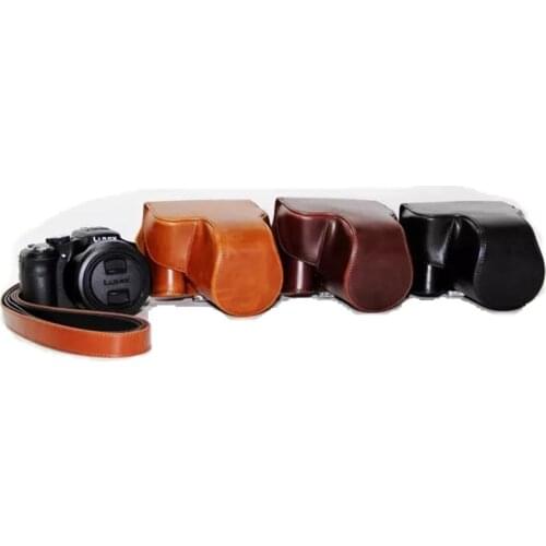 Black/Brown/Coffe Camera Leather Case Cover For Panasonic Lumix FZ200 Camera Skin Cover With Strap