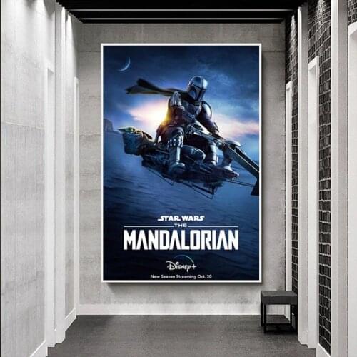 Disney Popular TV Drama The Mandalorian High Definition Printing POSTER CANVAS PAINTING Living Room Bedroom Decoration Painting
