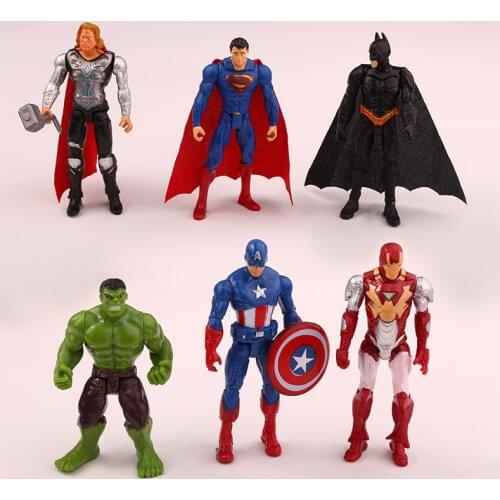 6pcs/Bag Marvel Avengers Infinity War Iron Man Superhero American Captain Thor Action Figure Dolls Kid Gift Boy Toys