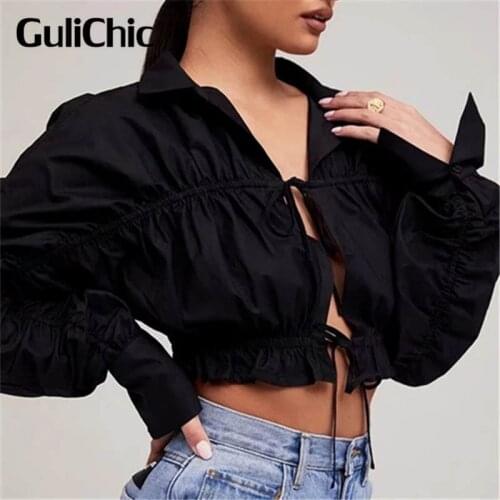 Женские короткие рубашки GuliChic China At AliExpress