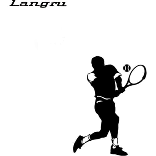 Langru Unique Tennis Player Decor Car Sticker Vinyl Silhouette Extreme Movement Graphic Car Accessories Jdm