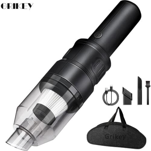 GRIKEY Mini Car Vacuum Cleaner Wireless Rechargeable Wireless Vacuum Cleaner High Pressure Cordless Vacuum Cleaner Battery