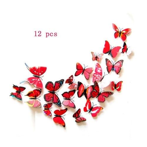 Red imitation butterfly magnetic pin wall sticker