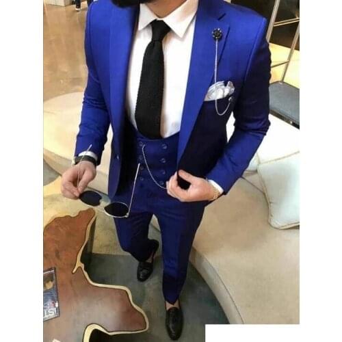 New Arrival One Button Groomsmen Notch Lapel Groom Tuxedos Men Suits Wedding/Prom Best Man Blazer ( Jacket+Pants+Vest)