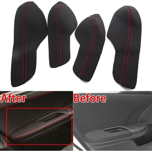 For Honda 10th Civic 16-17 4doorsPU Auto Door Armrest Panel Surface Shell Cover Trim Waterproof Anti-scratch Styling Accessories