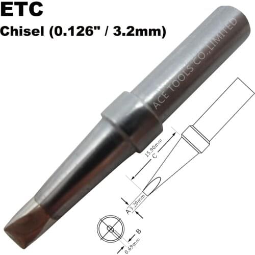 Soldering Tip ETC Chisel 3.2mm Fit WELLER WES51 WES50 WESD51 WE1010NA WE1010EU PES51 PES50 LR21 LR20 Welding Nozzle Iron Bit