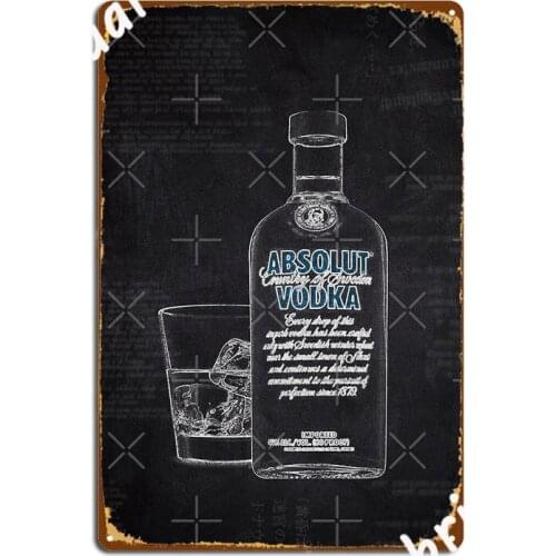 Chalk Vodka Poster Metal Plaque Pub Garage Wall Decor Pub Decoration Tin Sign Poster