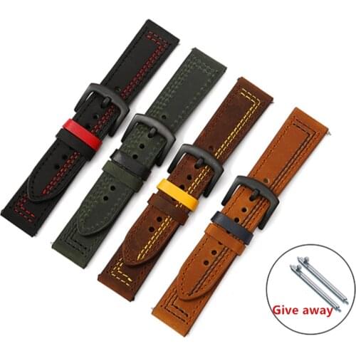 Vintage Genuine Leather Watchbands 4 Colors Belt 18mm 20mm 22mm 24mm Women Men Cowhide Watch Band Strap Watch Accessories