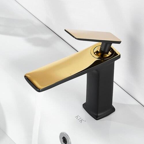 Basin Mixer Faucet Black Gold Brass Hot and Cold Single Hole Bathroom Faucet Basin Crane Taps Sink Mixer Tap Wash Basin Torneira
