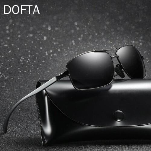 DOFTA Men Polarized Sunglasses Alloy Vintage Rectangle Male Sun Glasses For Driving Classic Shades UV 400 9370B