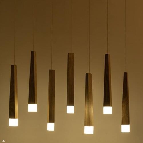 Modern Pendant Hanging Lamp Stand Wood Solid Wooden Droplight Chandelier Led Light hanging lamp