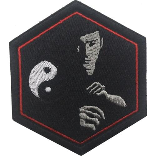 Taiji figure Bruce Lee embroidery paste cloth embroidery striped suit DIY striped sticker clothes denim backpack decorative icon