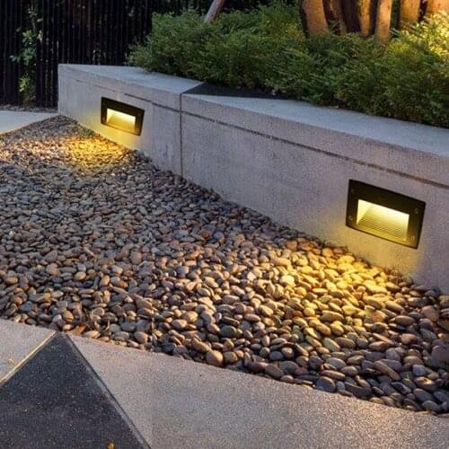 Thrisdar Aluminum LED Wall Lamp 3W Outdoor Waterproof Step Light Recessed Villa Garden Patio Pathway Hallway Staircase Light