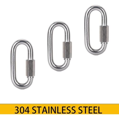 304 stainless steel screw lock climbing device mountaineering buckle key chain quick connection chain buckle spring hook