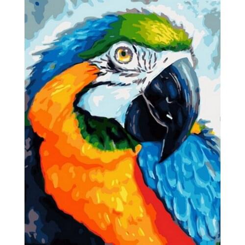 Frameless painting by numbers animals wall decor diy picture oil painting on canvas for home decor 4050cm Macaw