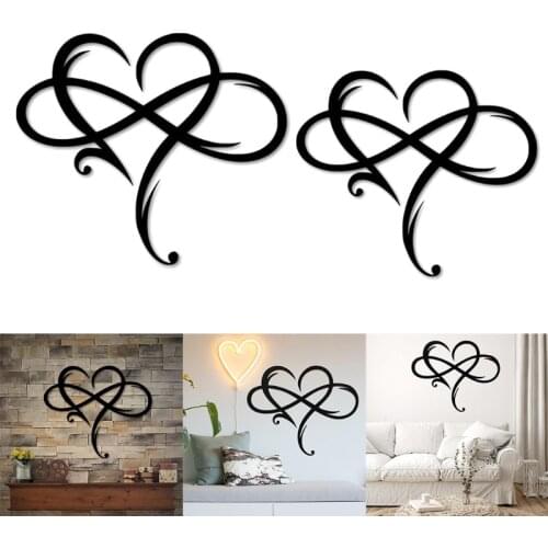 X7XD Metal Infinity Heart Sign Wall Pendant Art Love Wall Sign Metal Wall Decor for Bedroom Living Room Home Door Household
