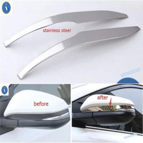 Yimaautotrims Exterior Refit Kit Fit For TOYOTA RAV4 2013 - 2018 / Highlander 2014 - 2019 Rearview Mirrors Strip Cover Trim