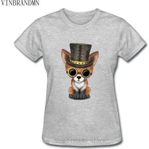 2020 Summer Women Kawaii Short Sleeve Animal Cool T-Shirts 3D Cotton Shiva The God Tops Steampunk Baby Red Fox Cub Funny T Shirt