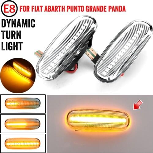 2X Dynamic Smoke LED side marker light turn signal lamp for Fiat Panda Punto Evo Stilo Qubo Peugeot Citroen Lancia Musa(350)