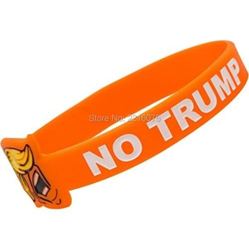 300pcs No Trump silicone wristband rubber bracelets free shipping by DHL express