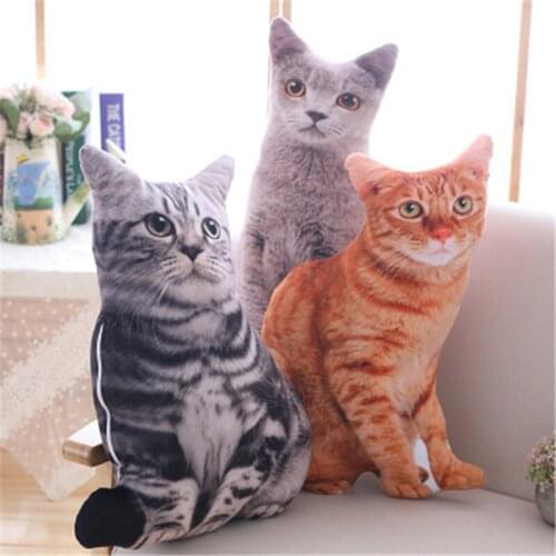 3D Plush Simulation Shorthair Cat Cushion Childrens Toys Filled Animals 50cm Creative Pillow Sofa Childrens Anime Toys Gifts