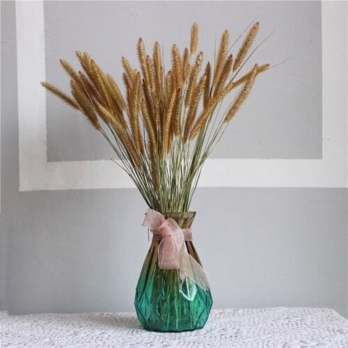 40Pcs/bunch Wedding Home Decoration Real Flowers Natural Dried Dog Rabbit Tail Flowers Bouquet Raw Color No Vsae