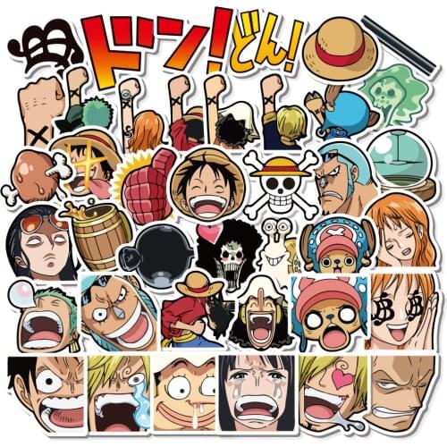 40PCS One Piece Stickers Waterproof Skateboard Car Guitar Motorcycle Luggage Suitcase Graffiti DIY Sticker Kid Toy