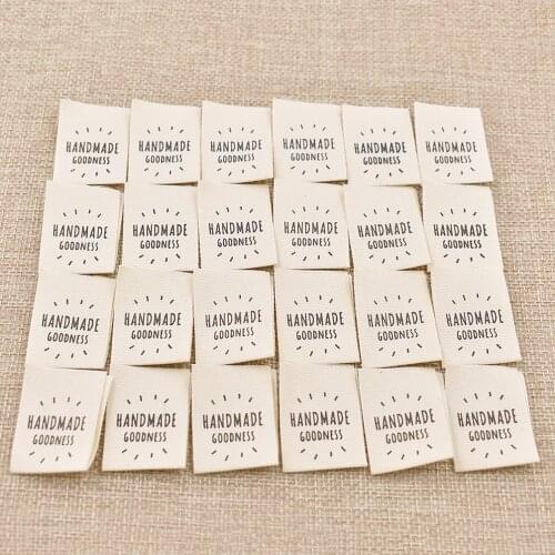 50pcs Cartoon Sheep Needlework Pattern Washable Cotton Labels Handmade DIY Craft Garment Bag Hat Sewing On Cloth Tags