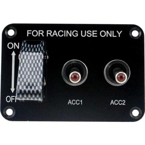 Car Boat 12V 20A 2Pin & 3 Pin Red LED 3 Gang Toggle Switches Aluminum Panel