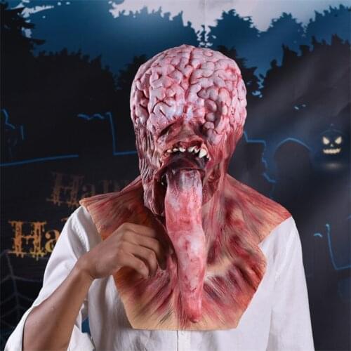 Big Tongue Mask Halloween Scary Props Haunted House Prank Props Horror Headgear Ghost Festival Party Tricky Headgear Disgusting